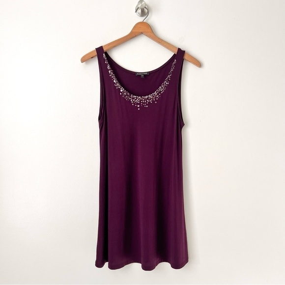 Eileen Fisher Purple Silk Sequin Tank Top - Picture 2 of 14